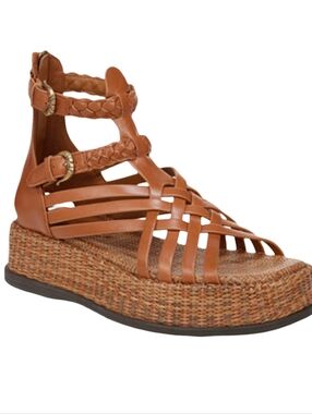 Sam Edelman Nicki Platform Gladiator Sandal Tan Size 10